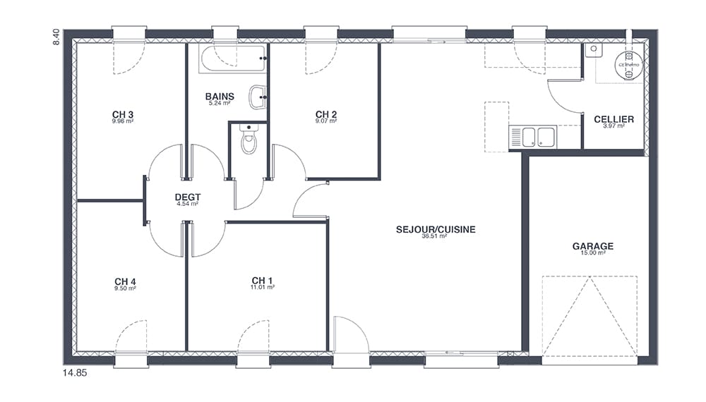 Plan Rez-de-chaussée Family Di Florio