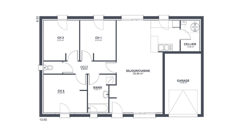 Plan Rez-de-chaussée Cosy Di Florio